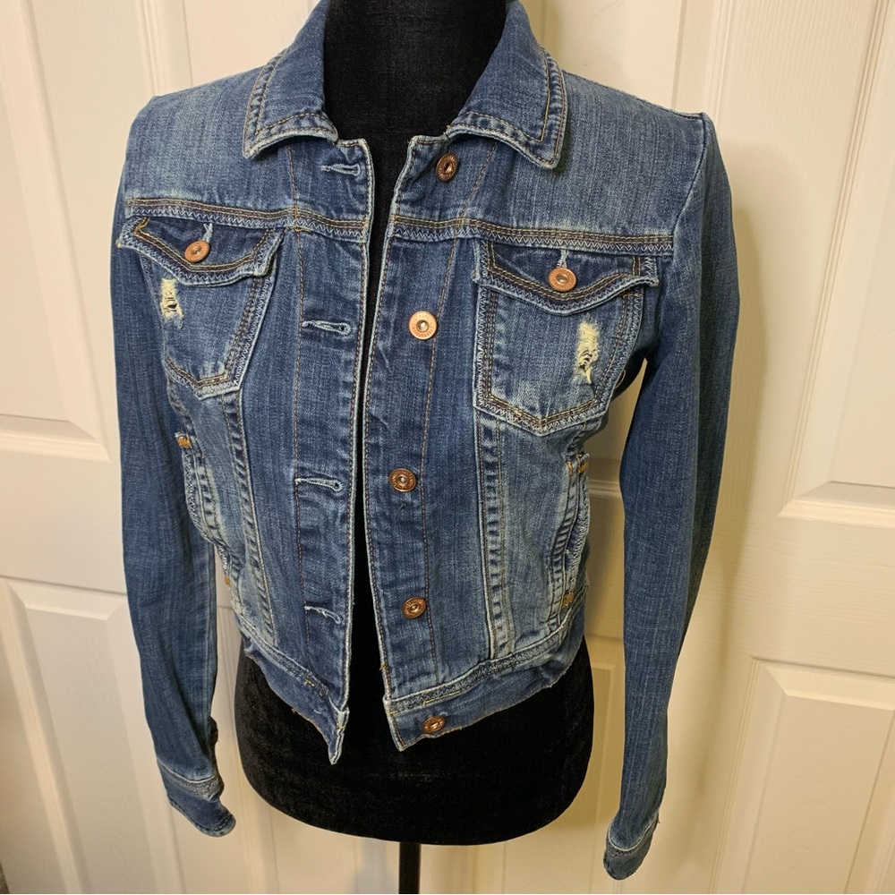 Aeropostale Distressed Denim Jacket - Picture 2 of 7